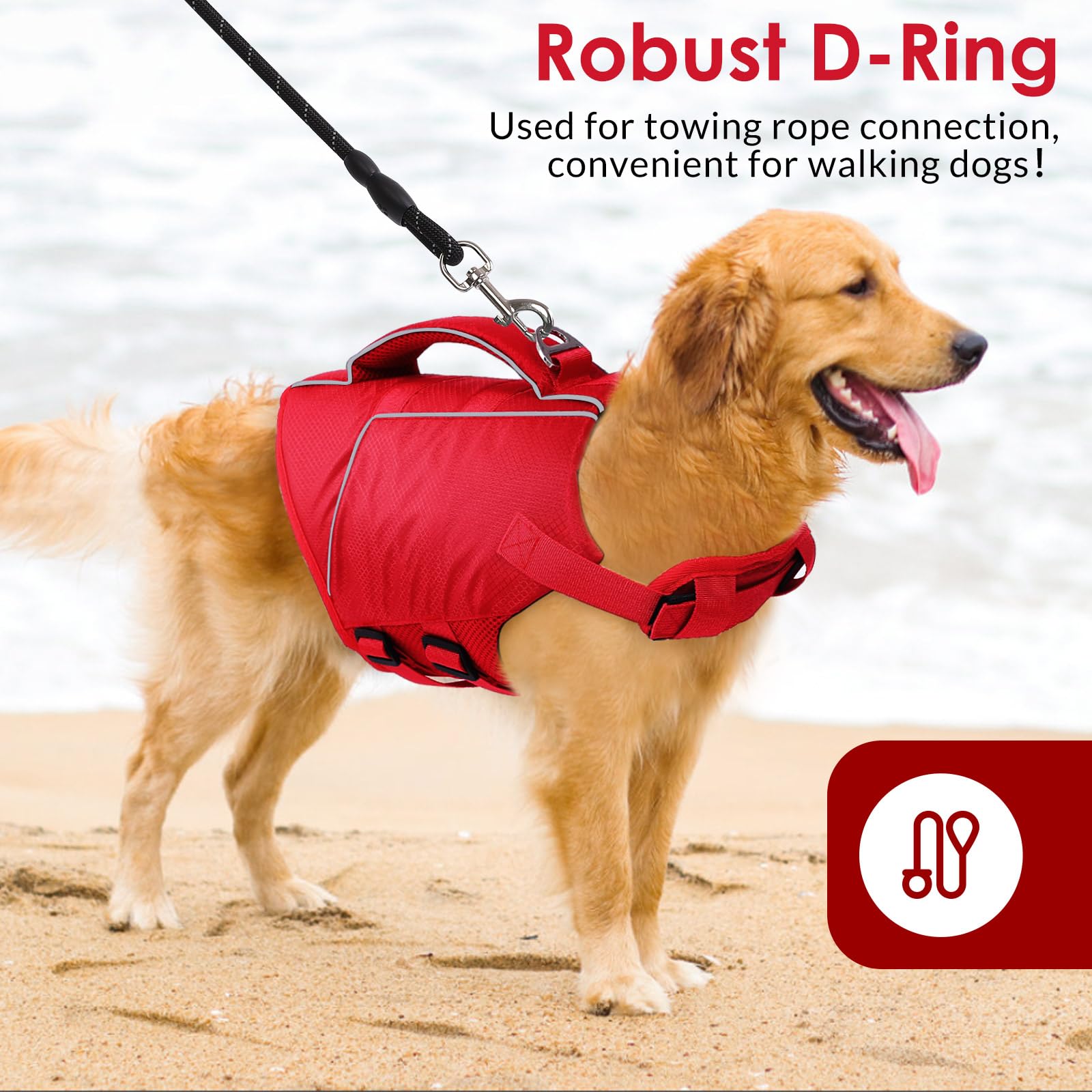 ASENKU Giubbotto di salvataggio per cani gilet sicurezza animali domestici nuoto canottaggio squalo costume bagno taglia piccola media