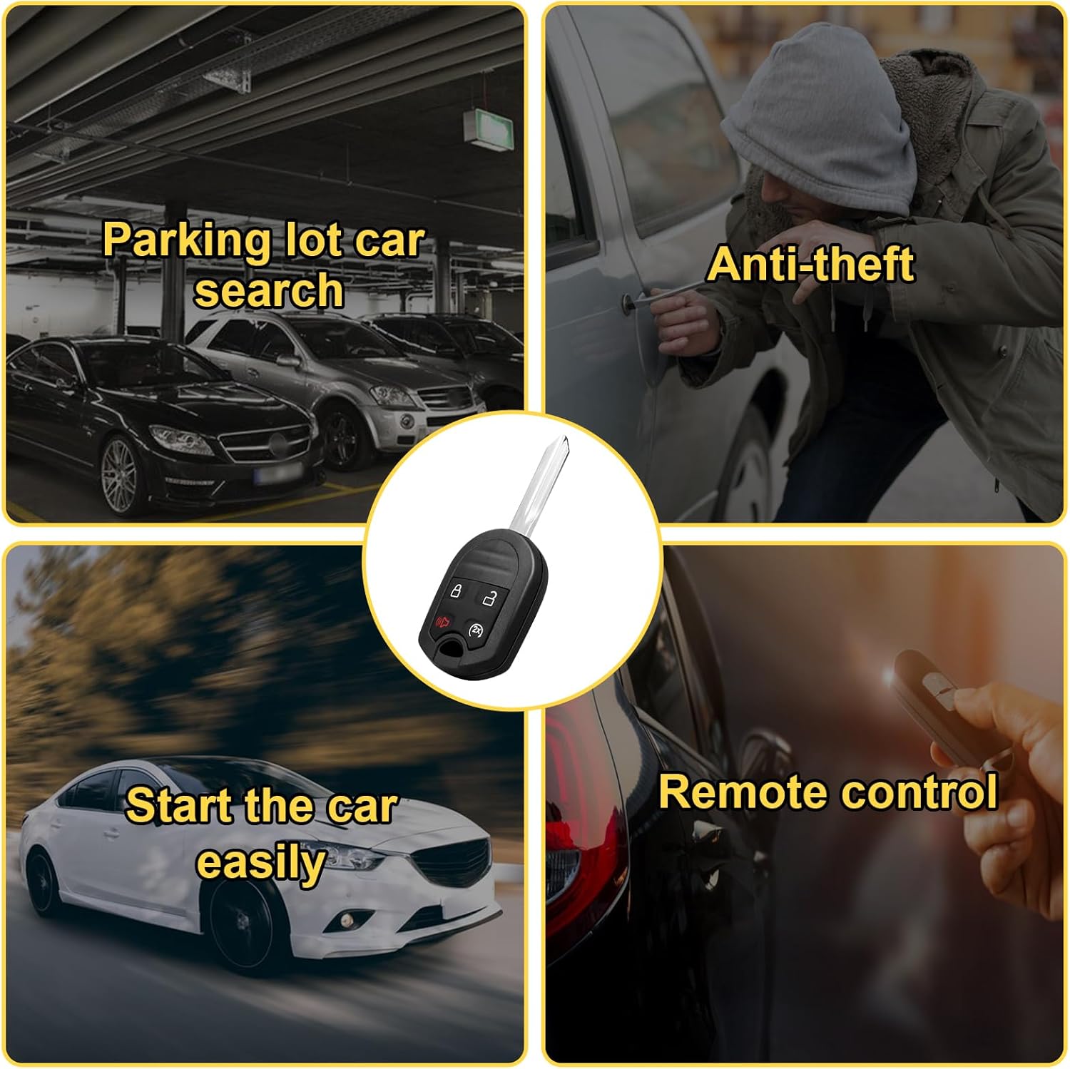 Key Fob Replacement Fits for Ford F250 F350 F450 F550 Super Duty Flex Explorer 2011 2012 2013 2014 2015 2016 2017 2018 2019 Remote Control, Replaces CWTWB1U793 92064 OUC6000022 164-R8067 - Image 4