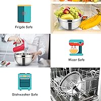 Vista 5 de TeamFar Juego de 7 cuencos para mezclar con tapas, de acero inoxidable, con 16 utensilios de cocina para preparar y servir, 7, 4.5, 3, 2.5, 1.5