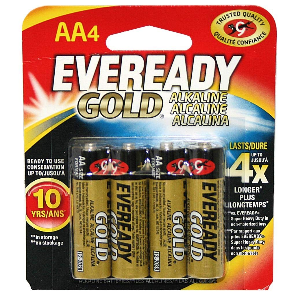 Eveready Gold AA Alkaline Battery 4-pack