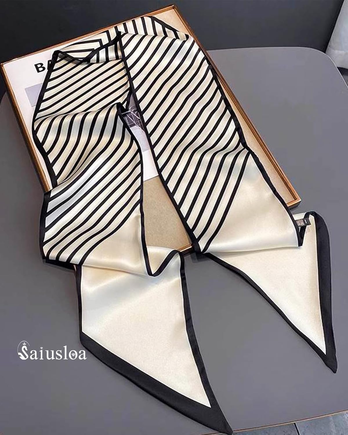 Saiusloa Purse Scarf For Handbags Head Scarves For Women's Hair Bags Scarfs Long Skinny Scarves Fashion Silky image 5