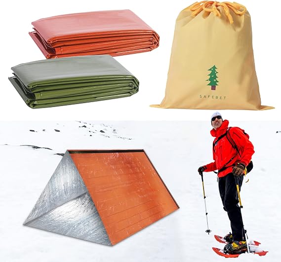 2er-Set Notfall-Schlafsack – Biwaksack Wasserdicht, Ultraleicht, Reflektiert 90 % Körperwärme – 210 X 90 Cm, Inkl. Aufbewahrungsbeutel – Für Camping, Wandern, Jagd & Survival