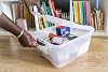 Iris Ohyama Plastic Storage Boxes with Lids, 30L, Set of 6, Transparent
