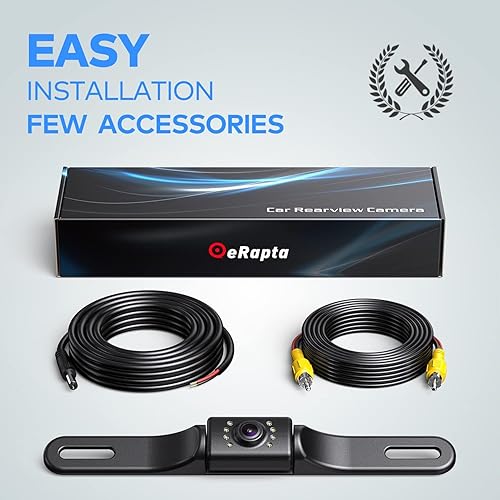 Miniatura 8 de eRapta Placa de matrícula de visión trasera de cámara de respaldo, soporte de ajuste de 45 con ángulo perfecto de 149, visión nocturna, palanca