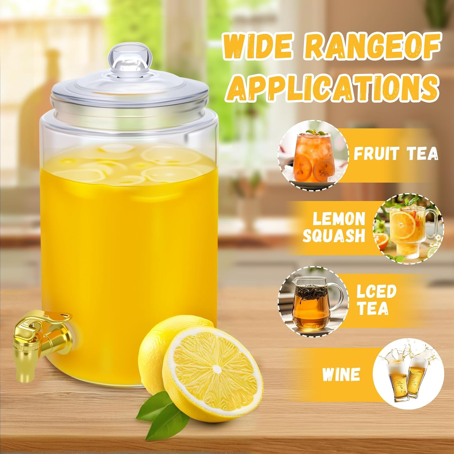 2-Pack 1 Gallon Glass Drink Dispensers for Parties - Leak-Proof Beverage Dispenser Jars with Glass Lids, Metal Stand, Spigot & Chalkboard Labels - Perfect for Lemonade, Iced Tea, and Party Drinks - Image 5