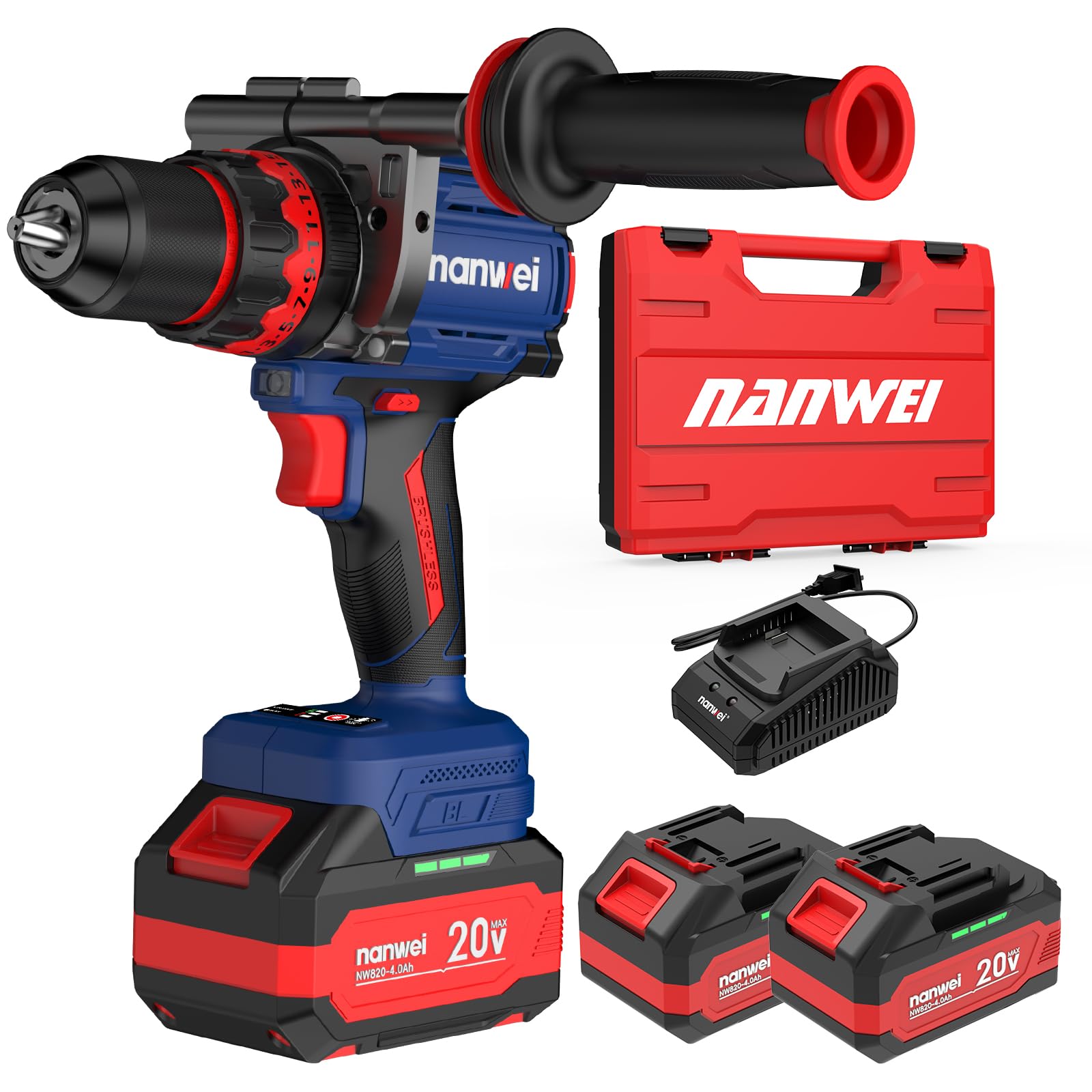 Photo 1 of NANWEI 20V Brushless Cordless Hammer Drill Kit