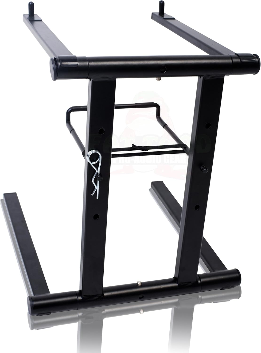 Fat Toad Folding DJ Laptop Stand (QuickNEST Series) with Sub-Tray Shelf – TableTop Rack For Mixer, iPad, Controller, Tablet, Stage Booth or Studio Use
