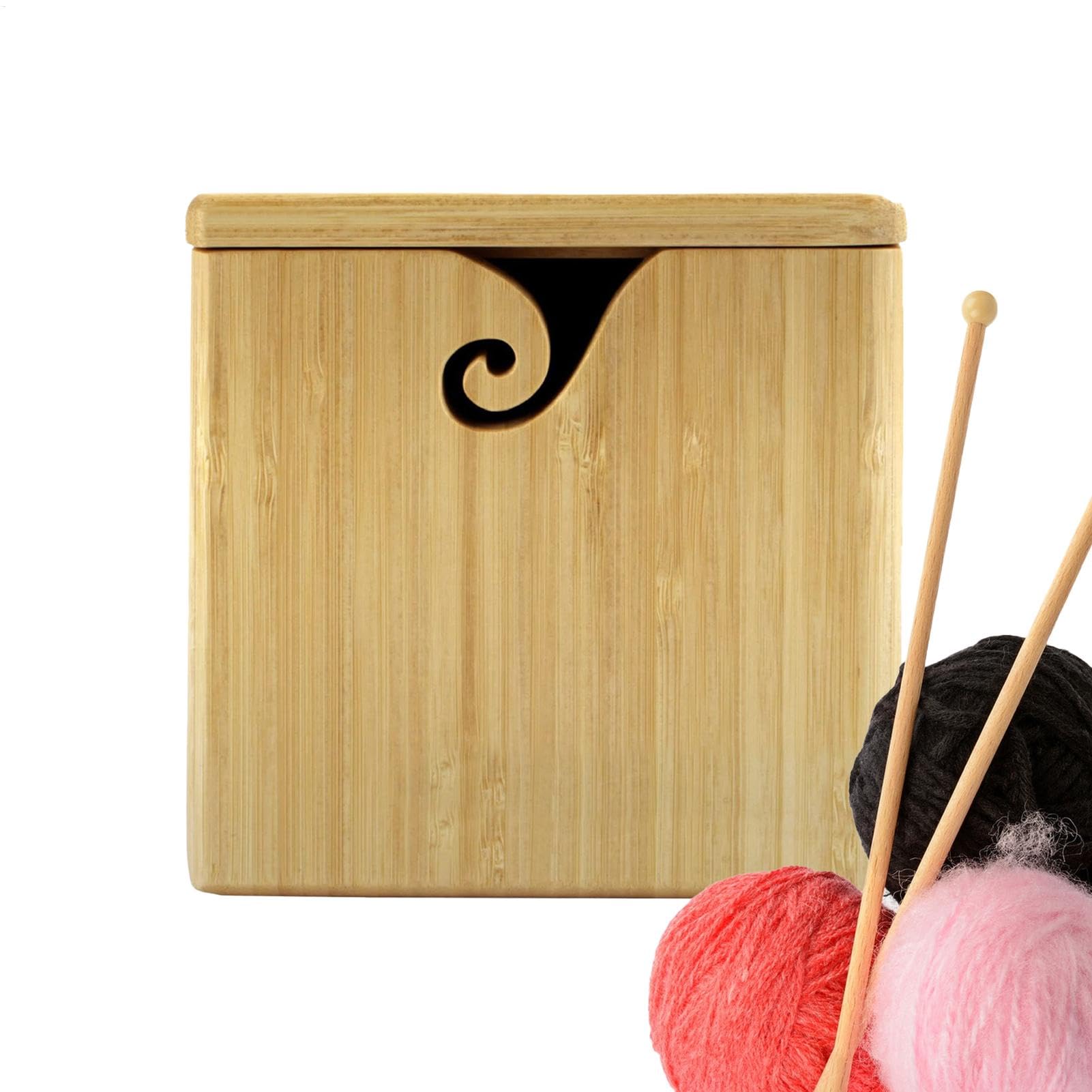 Bol porte-fil en bois pour des séances de tricot sereines au salon