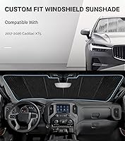 Vista 2 de Parasol de parabrisas para Cadillac XT5 2017-2026, reversible plateado/negro
