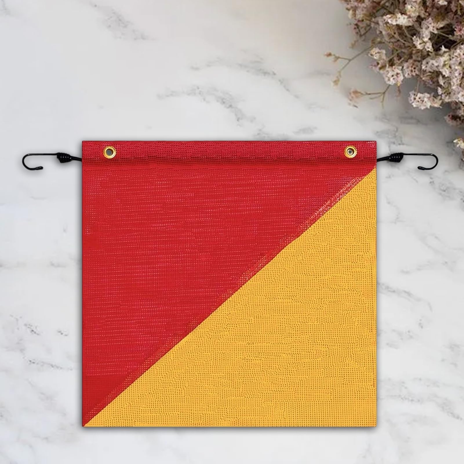 Bandera De Seguridad Cartel alta visibilidad 45,7 x 45,7 cm | 6 Banderas De Advertencia Con Cordón Elástico Para Camiones, Remolques, Vehículos, Construcción Y