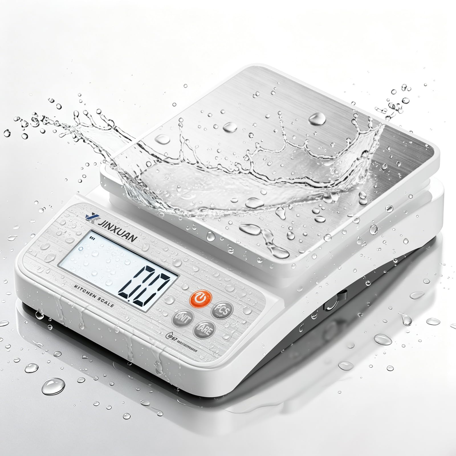 Digitale Küchenwaage 5 kg/0,1 g Lebensmittelwaage zum Kochen, Backen, Abnehmen, Wiederaufladbare Kaffee-Waage Backwaage mit USB-Kabel