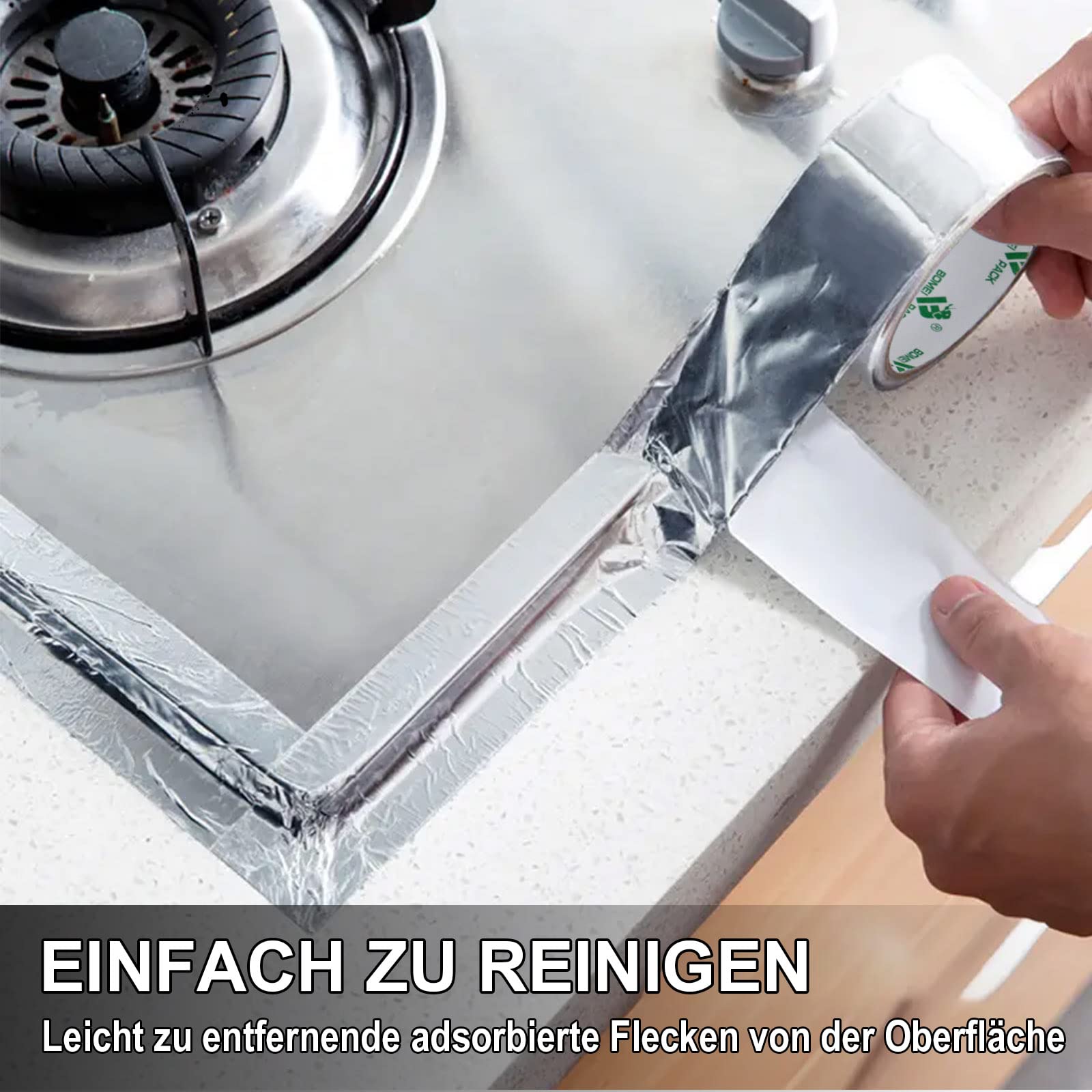 BOMEI PACK Cinta de aluminio 50mmx50m cinta de alta temperatura cinta reparación de aluminio para conductos, aire acondicionado - 2 Rollo Cinta Adhesiva de Aluminio,