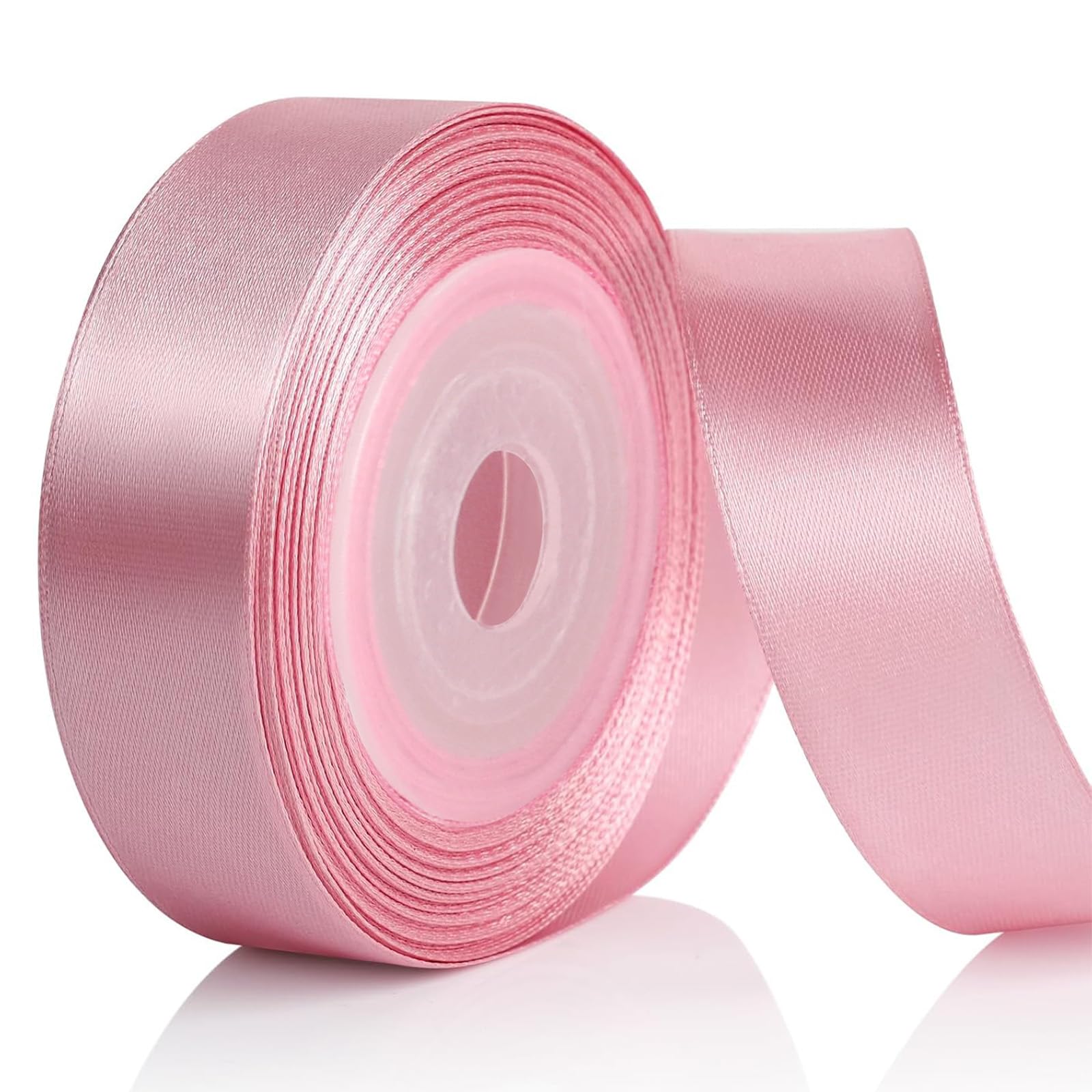 Nastro Di Raso A Faccia Singola 3,8 Cm X 45,7 Metri – Rotolo Colore Rosa Per Confezioni Regalo, Cucito, Fai Da Te E Decorazioni Matrimonio