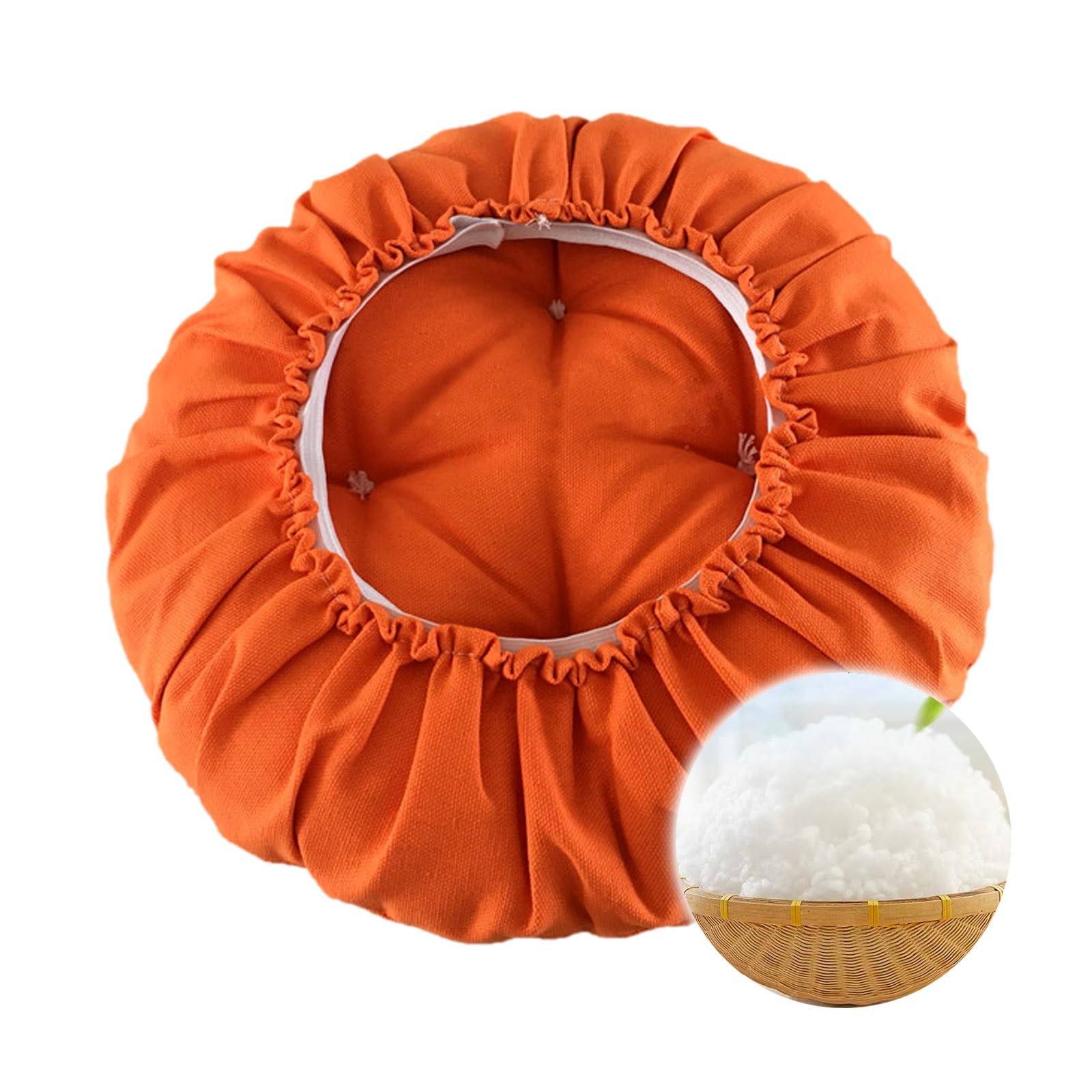 SVFOEBJM Comfy Round Seat Pads Diameter 30/35/45/55cm Anti-slip Stool Cushion With Elastic For Dining Chairs Barstool Bistro Round Cushion(Orange,40cm)