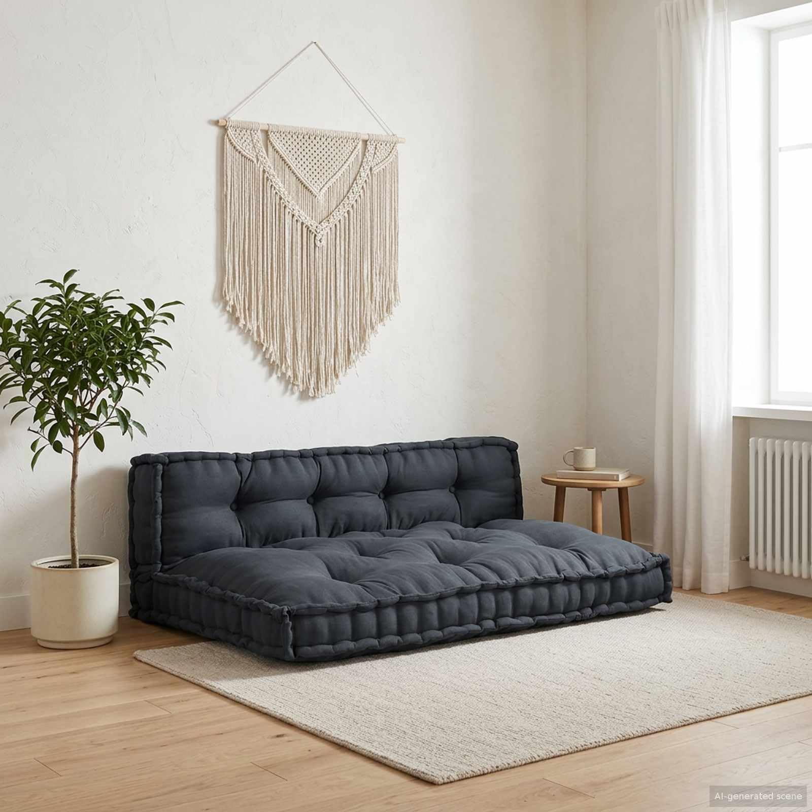 Coussin pour canapé en palette anthracite 120x80cm de jardin résistant aux intempéries lot de 2