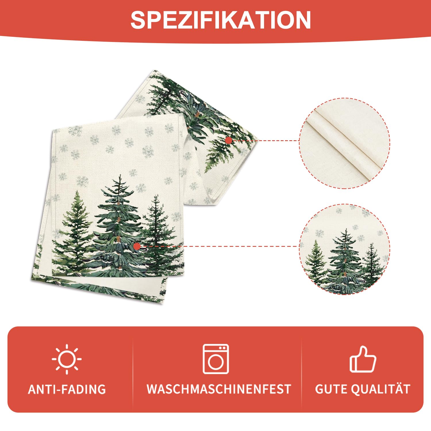 Chemin De Table Noël Artoid Mode – Motifs Rennes, Flocons – 40x180 Cm – Polyester Lavable – Décoration Fête
