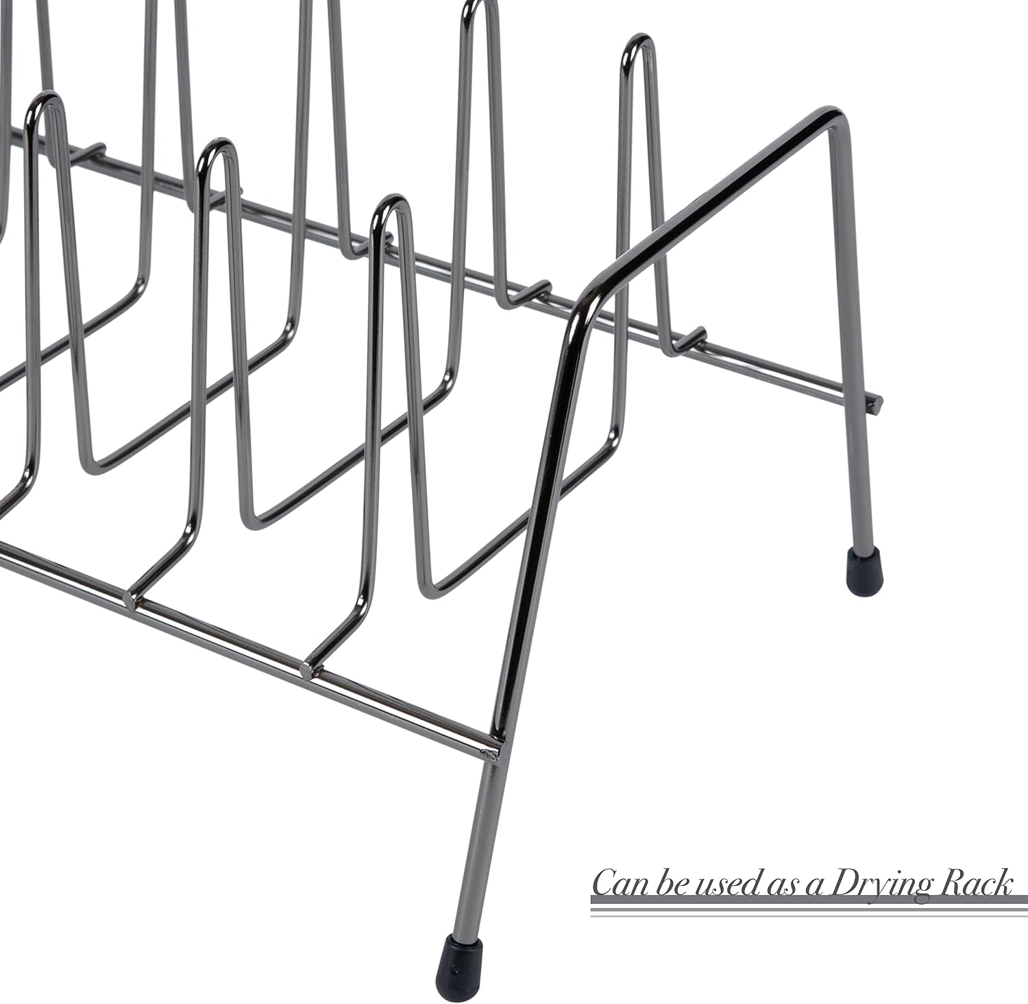 Kitchen Details 8 Section Lid and Plate Organizer | Free Standing | Pot, Pan & Cutting Board Holder | Cabinet Pantry and Countertop Organization | Onyx image 3