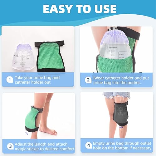 Miniatura 4 de WEEOATAR Soporte para bolsa de piernas, suministros de catéter urinario, transpirable y fácil de usar, dispositivo de estabilización de catéter con