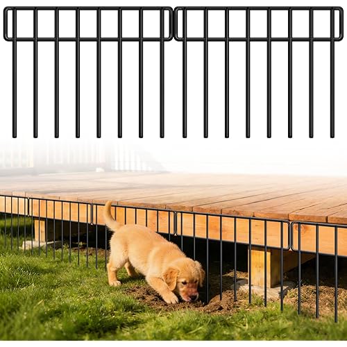 30Ft(L) X 13Inch(H) Animal Barrier Fence - 21 Pack Garden Fence Animal Barrier Garden Border, Rustproof Metal Fencing Panels, No Dig Fence Panels Defense for Dogs, Rabbits, Outdoor Patio