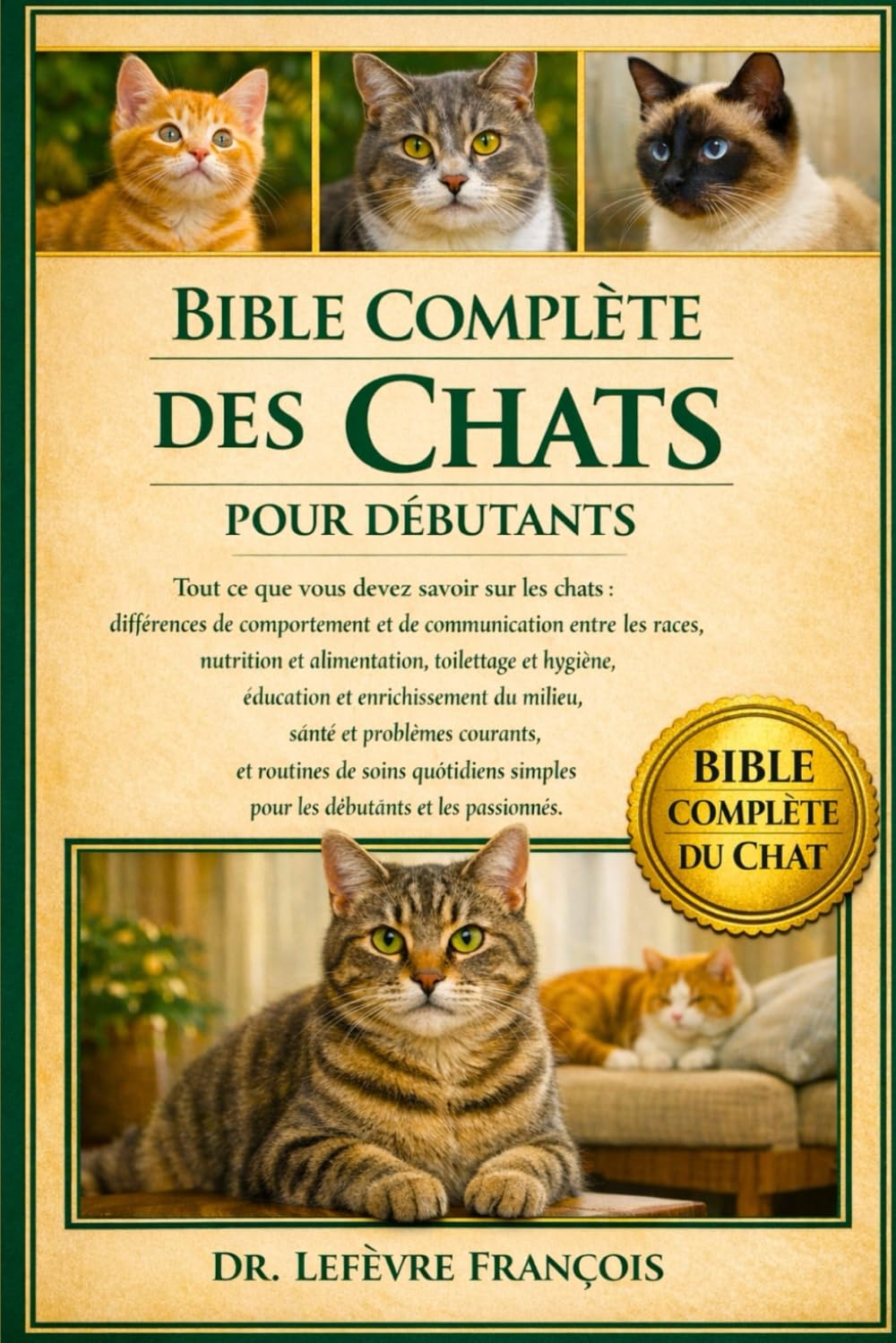 BIBLE COMPLÈTE DES CHATS POUR DÉBUTANTS: Tout ce que vous devez savoir sur les chats : différences de....santé et problèmes courants, et routines de ... simples pour les débutants et les passionnés.