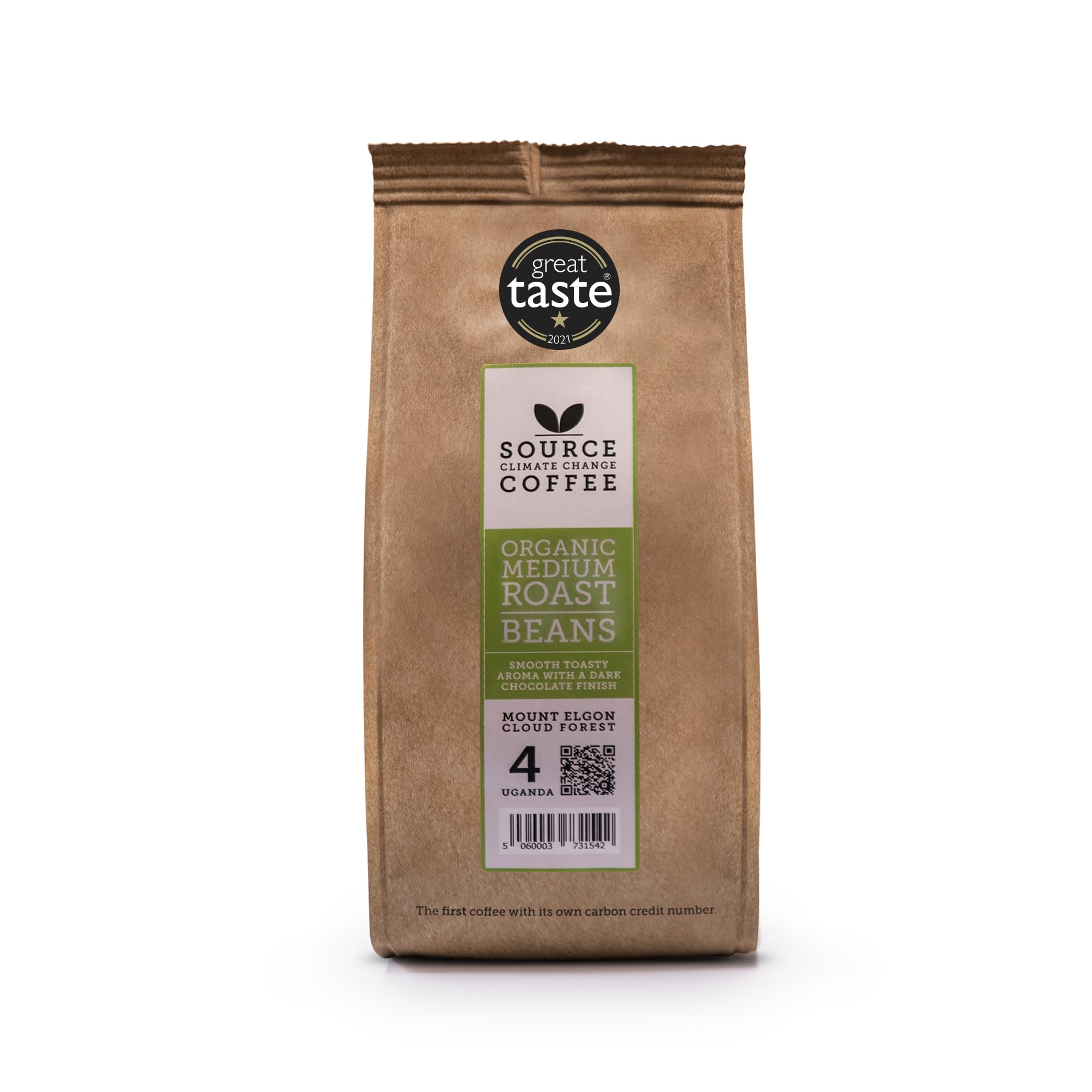 Source Climate Change Coffee Award Winning Organic Medium Roast Uganda Single Origin Roast and Ground Coffee Bag