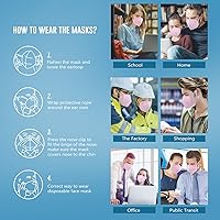 Vista 7 de WWDOLL - Mascarillas KN95, 50 unidades, 5 capas transpirables, color rosa