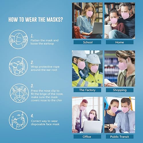 Miniatura 6 de WWDOLL KN95 - Cubrebocas KN95, paquete de 100 unidades, transpirables, desechables, de 5 capas, para protección de adultos, color gris