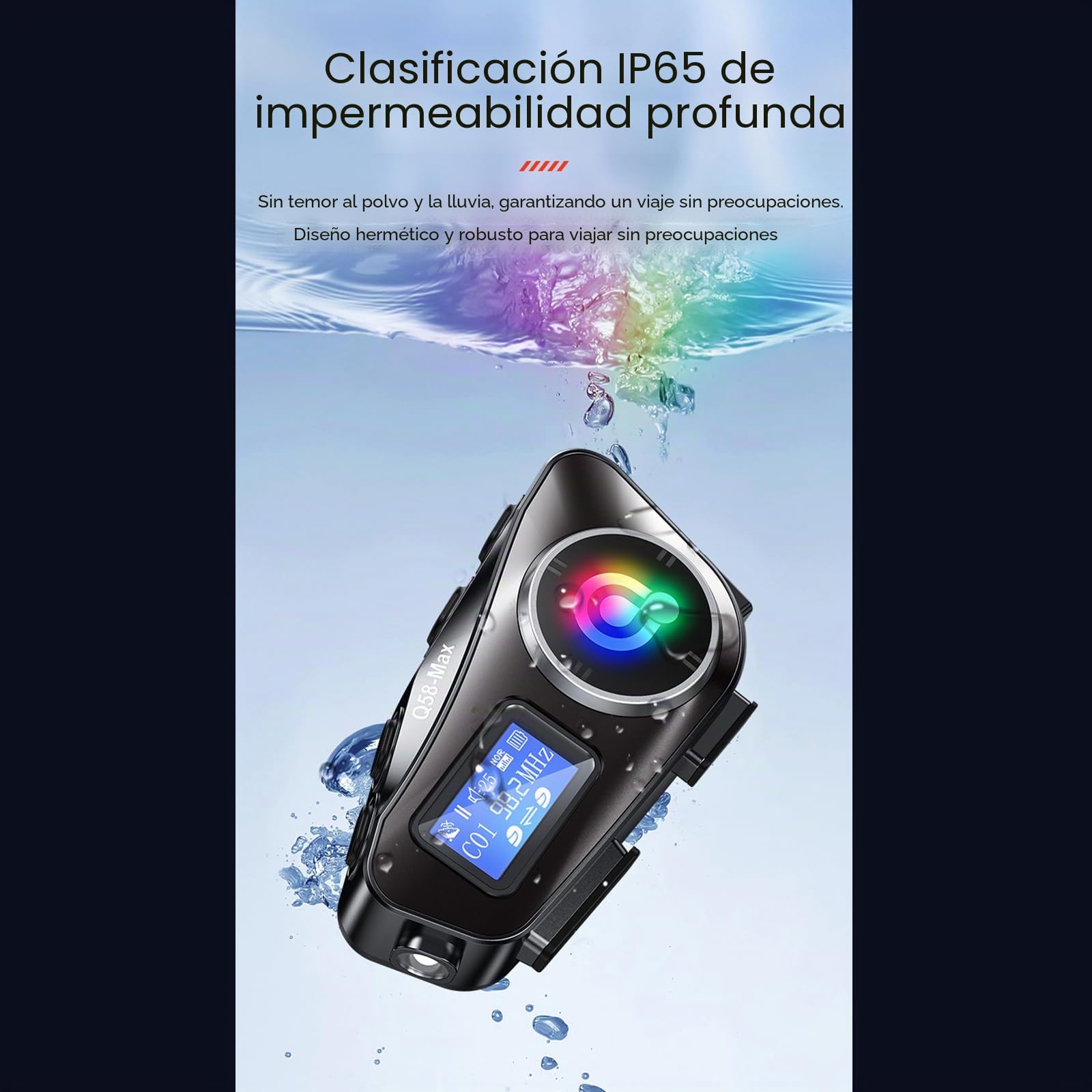docooler Q58 Max Auriculares intercomunicadores inalámbricos con cancelación de ruido para 2 ciclistas que hablan simultáneamente dentro de 500 M