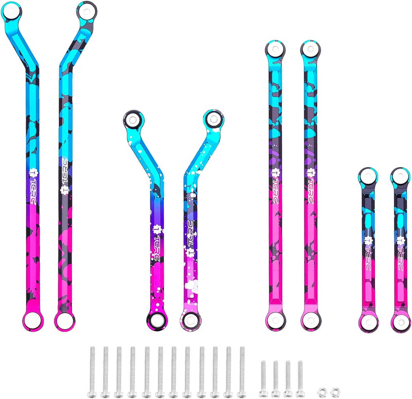 Splash Anodizing Aluminum High Clearance Chassis Suspension Links Rod Linkage Set for Axial SCX24 AXI00005 Jeep JT Gladiator