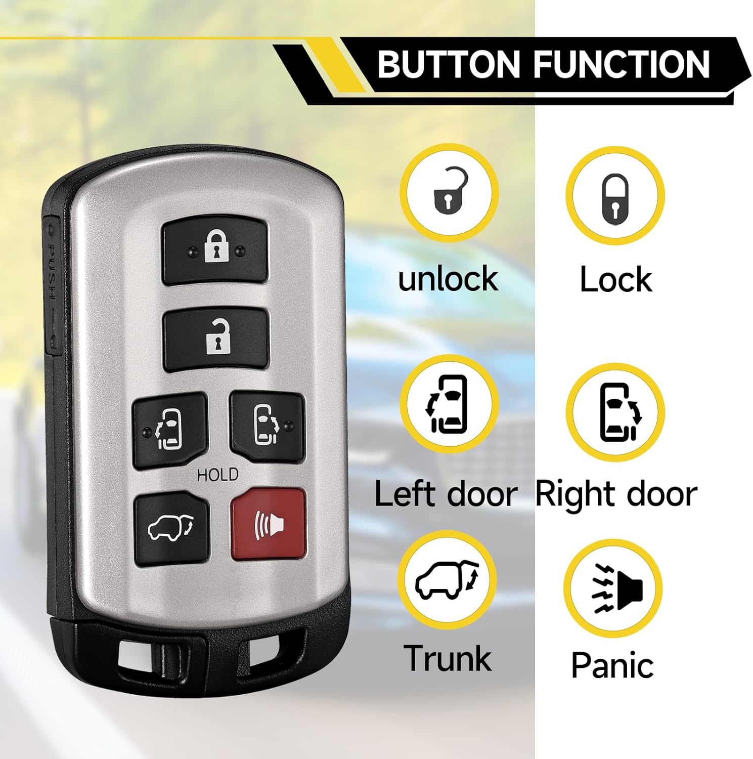 Smart Key Fob Replacement Fits for Toyota Sienna 2011 2012 2013 2014 2015 2016 2017 2018 2019 2020 Car Keyless Entry Remote HYQ14ADR 314.3MHz 89904-08010 8990408010