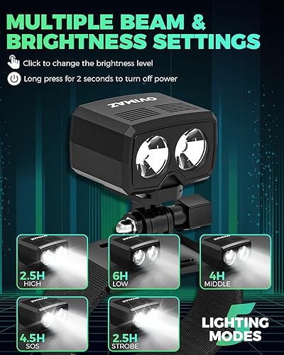 Miniatura 3 de Luz para casco de bicicleta, recargable por USB, 1000 lúmenes, luces para cascos de bicicleta con 5 modos de iluminación, impermeable, para