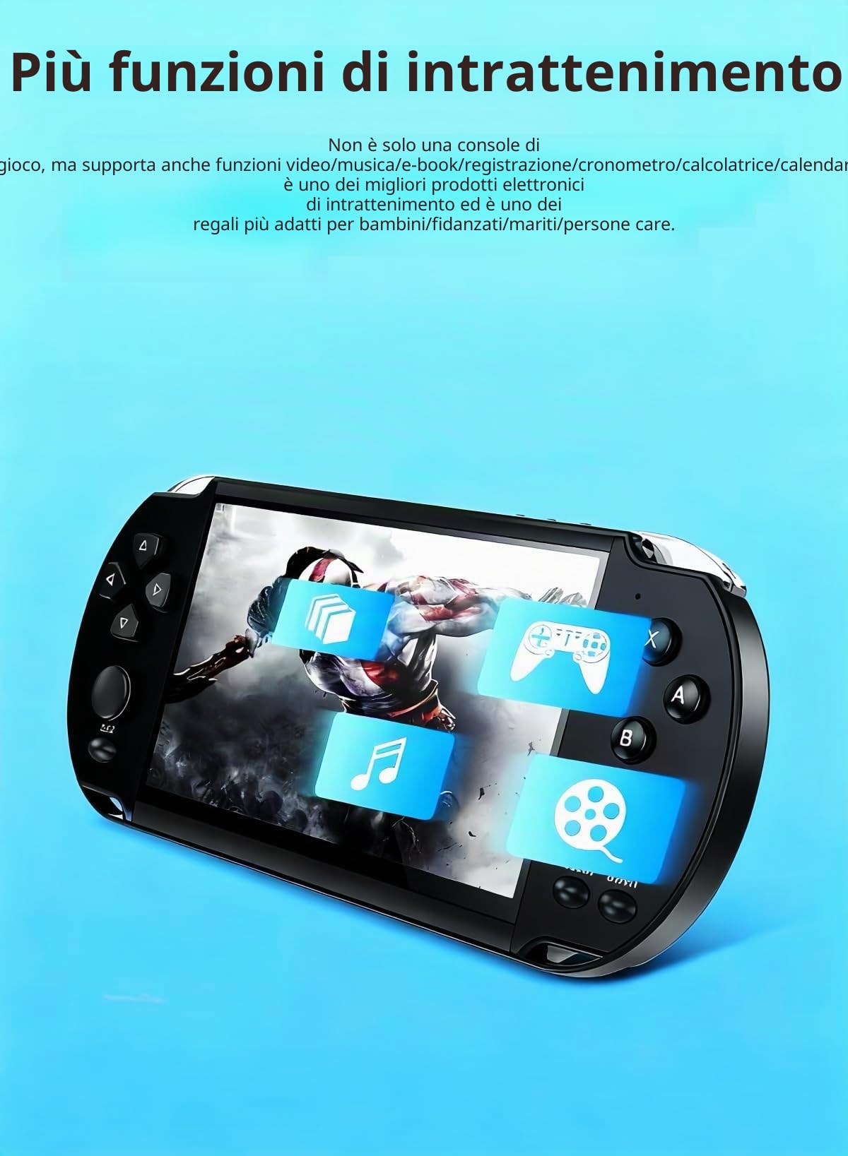 CZT 5,1 Pollici Console per Videogiochi Retrò Giochi Integrati Diversi Emulatori Video Musica E-book Giochi Ortatili Console con uscita TV Lettore MP3/4 Regalo di Compleanno/Natale