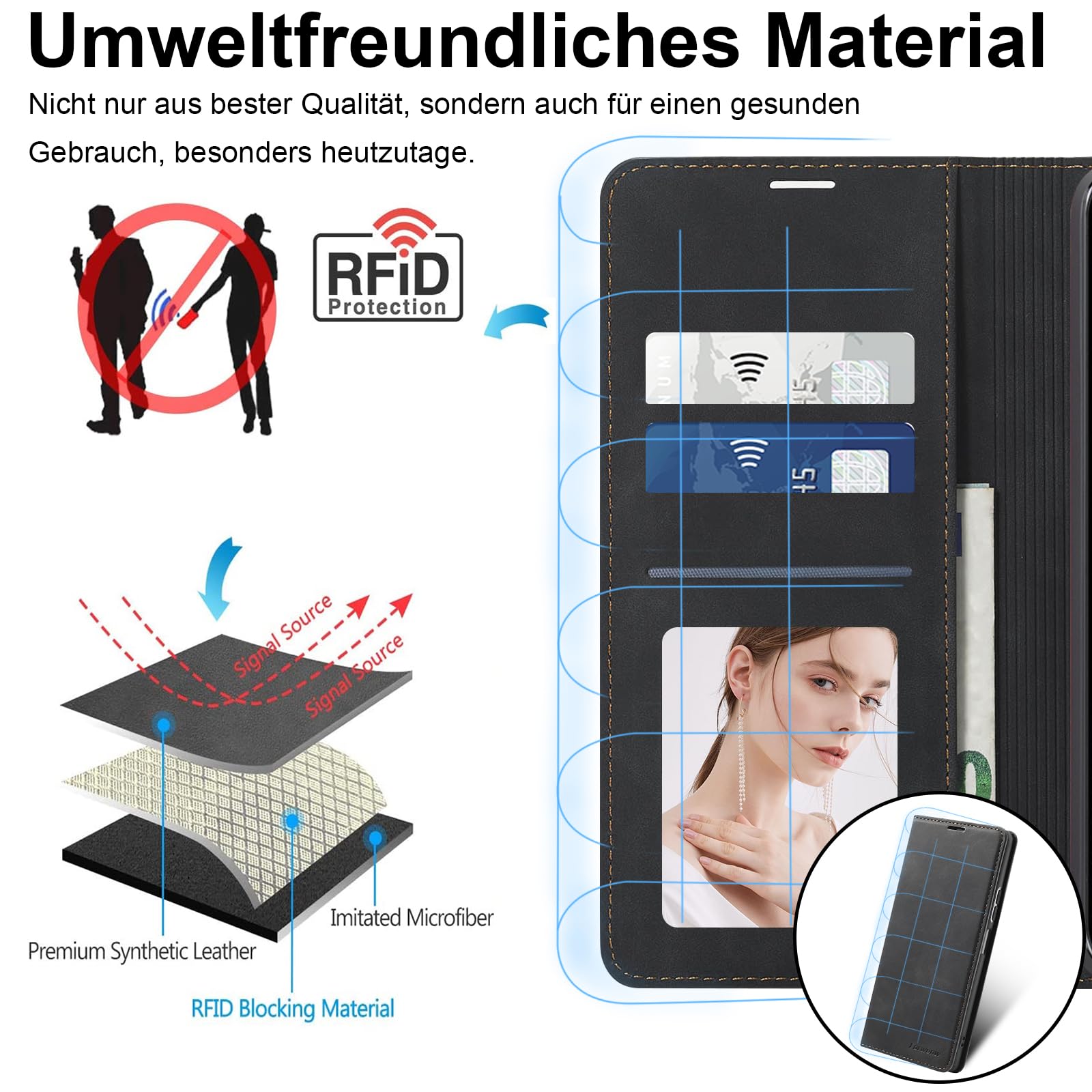 Giyer Leder-Hülle Für Google Pixel 8A – Wallet Case Mit Standfunktion & Displayschutz – Stylisch & Sicher