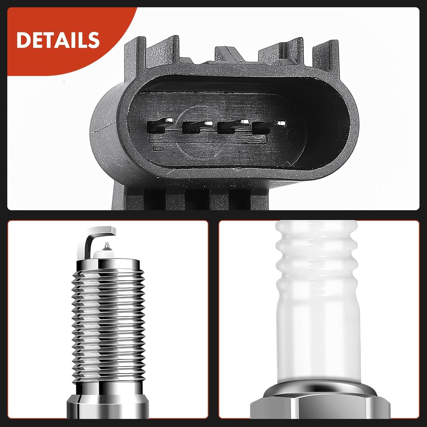 A-Premium Ignition Coil Pack and Iridium Spark Plugs Compatible with Chevrolet Equinox, Malibu & Pontiac G5 Solstice & Saturn Aura & GMC Terrain & Saab 9-5 & Buick LaCrosse, Verano, Regal, 4-PC Set