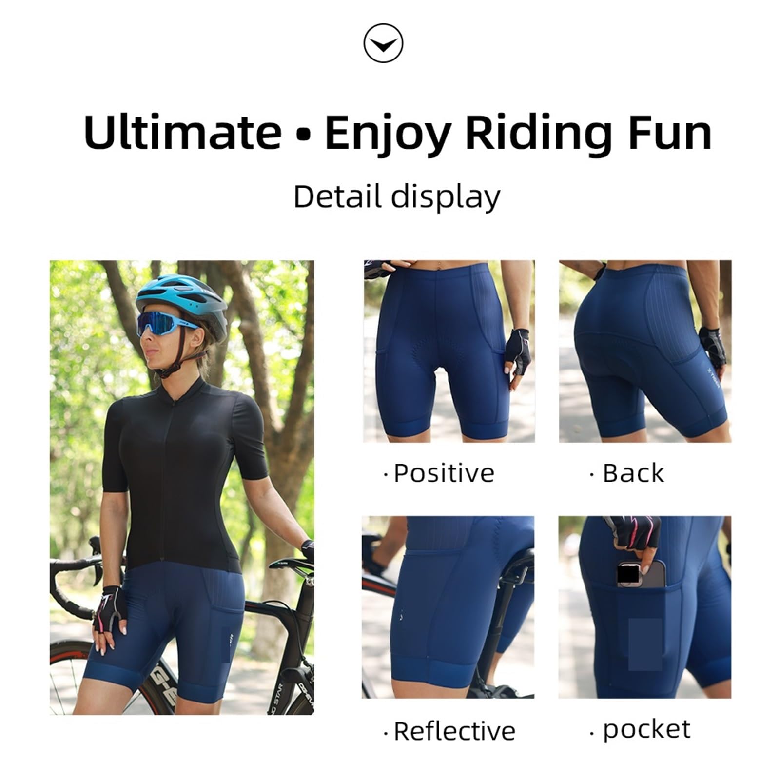 Pantalones Cortos De Ciclismo Pantalones cortos de ciclismo for mujer, mallas for, pantalones transpirables for carretera, 7 horas(Blue,S)