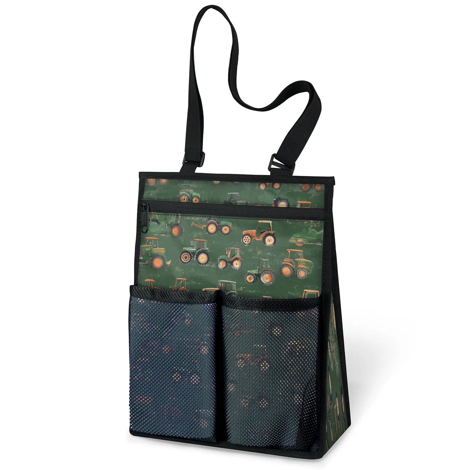 Ourtheme Tractor Pattern Portable Shower Bag for Travel Gym Camp Beach Tote Shower Caddy Bags Hanging Toiletry Organizer