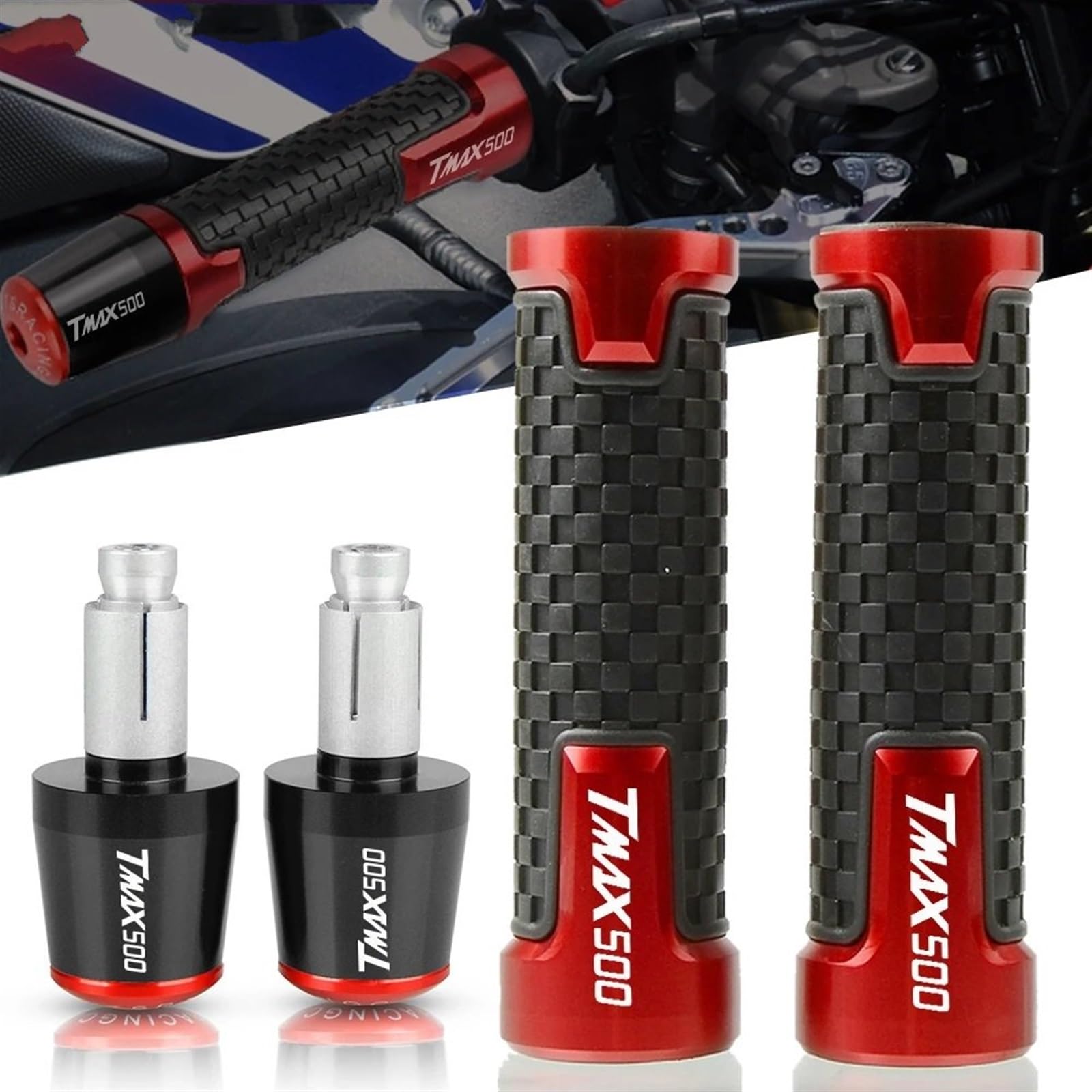 Dla Yamaha TMAX500 T-MAX TMAX 500 Kierownica Motocykla Uchwyty Do Kierownicy Uchwyt Uchwyt Kończy Się Cap Plug (Kolor : Glod Sets, Rozmiar : 1)
