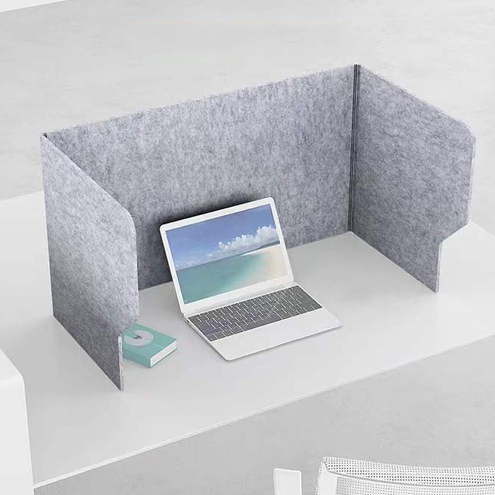 SAGIDAR Divisorio Acustico da Scrivania, Barriera Divisoria 60/80/100cm, Pannelli Fonoassorbenti, Design su Tre Lati, Separatore per La Privacy Spessore 9 Mm, Separatore da Scrivania Pieghevole