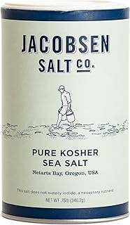 Jacobsen Salt Co. Pure Kosher Sea Salt – Kosher, Coarse, Non-Iodized Made in USA, Non-GMO, Steak Seasoning, Gourmet, Real ...