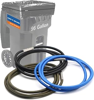 Trash Can Bands Set of 3, Fits 55, 65, 96 Gallon Trash Cans, Extra Large Rubber Bands for Big Garbage Can Bag, Durable Kitchen Trash Bag Bands, Heavy Duty Moving Bands in Black Blue, and Olive Green