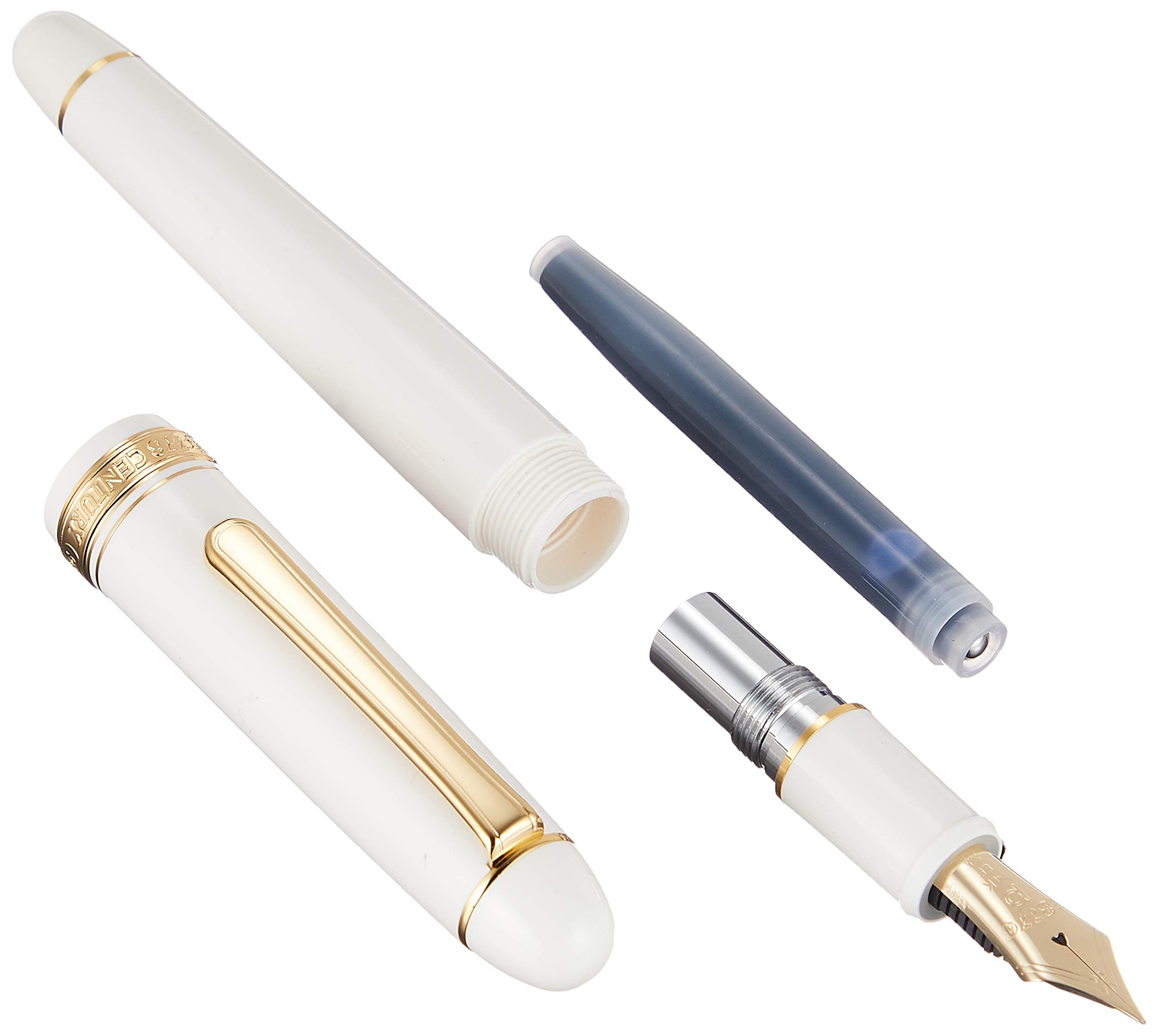 PLATINUM, Fountain Pen - #3776 CENTURY gold trim CHENONCEAU WHITE