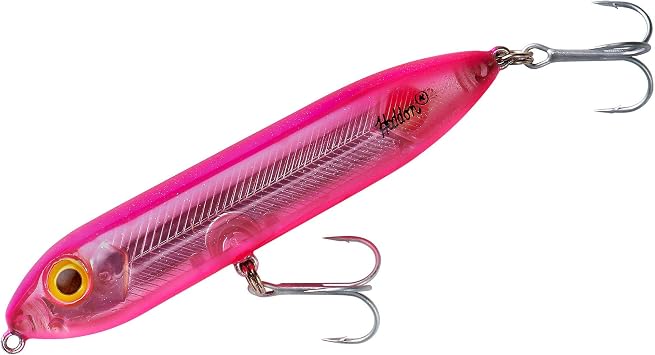 Heddon Saltwater Super Spook Fishing Lure Junior, Pink/Silver Insert , 1/2 oz