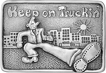 Indiana Metal Craft Mens Keep On Truckin Man Belt Buckle Belts