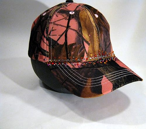 Miniatura 5 de Unique Pink Camo Bling Rhinestone Studded Streetwear Hip Hop Womens Teens Baseball Cap Hat