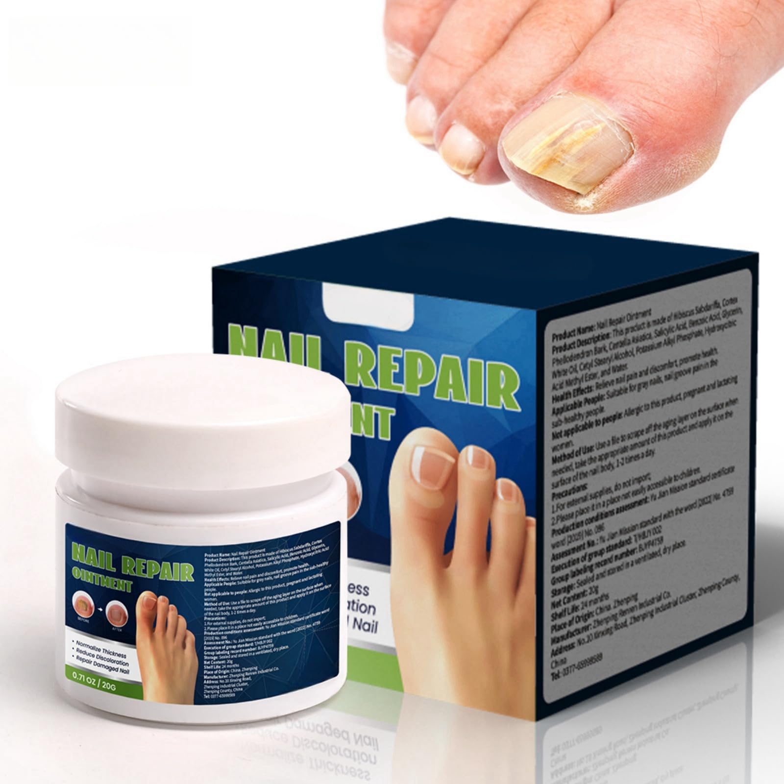 NOVOLANNail Repair Ointment 20g - Advanced Nail Care Ointment for Thickening Soft and Weak Nails, Effective Relief for Toenail Fungus, Athlete's Foot, Odor Elimination, Nourishes and Strengthens