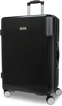 World Traveler Dejuno Monarch 26-Inch Lightweight Hardside Polycarbonate Expandable Spinner Luggage with TSA Lock - Black