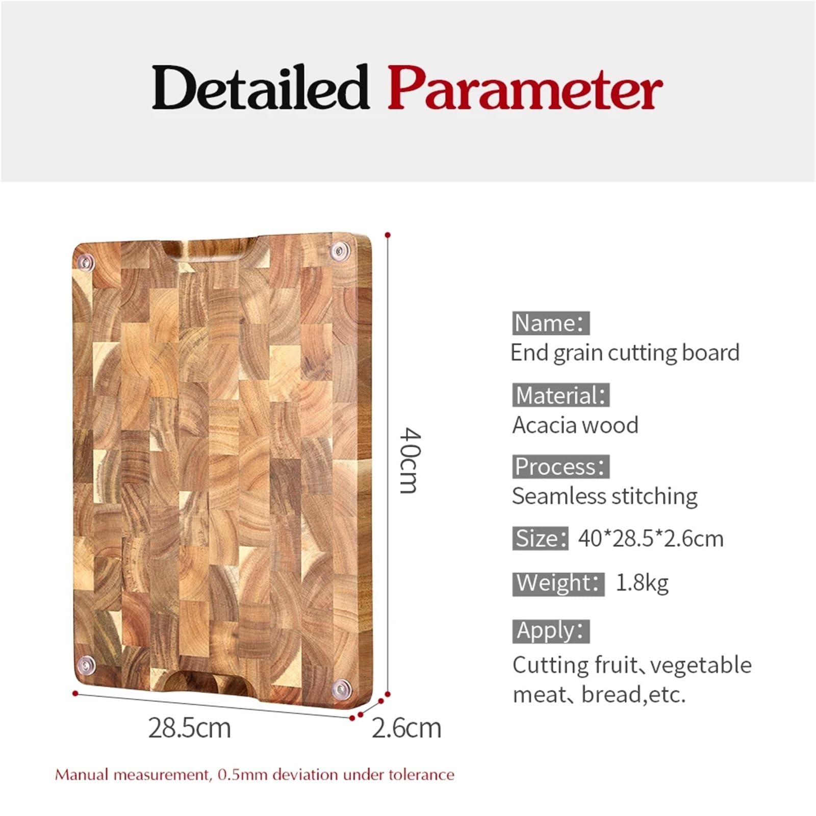 Compatible con tabla de cortar HEZHEN Acacia con drenaje.