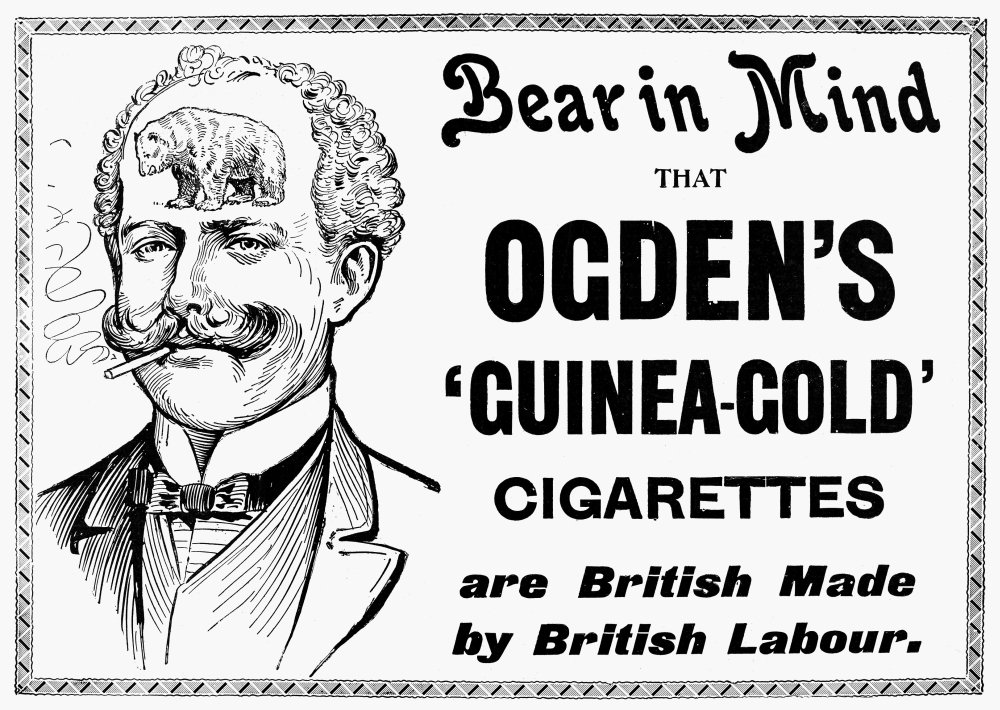 Amazon.com: OgdenS Cigarettes 1898 NogdenS Guinea Gold Cigarettes British  Newspaper Advertisement 1898 Poster Print by (18 x 24): Posters & Prints