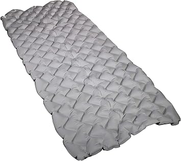 Disc-O-Bed XL Quilted Disc-Pad, Portable Camping Cot Accessory Inflatable Mattress Sleeping Pad with Patch Kit and Carry Bag, Gray