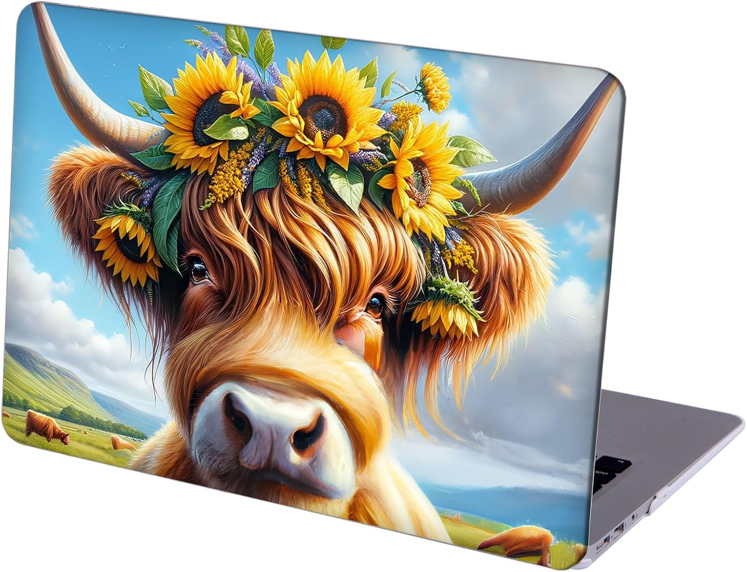 Compatible with MacBook Neo 13-inch, Hard Shell Case with Keyboard Cover and Screen Protector (A3404 A18 Pro chip, 2026 Release) - Highland Cow MC22957